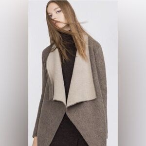 ZARA Knit Two-Tone Waterfall Cardigan